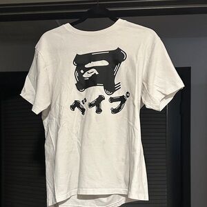 Bape White Tee with Black Graphic